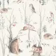 Rasch Kids World 2, vlies anyagú, fehér, szürke, barna színű, állatos, fás, Gyerek tapéta