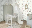 Rasch Kids World 2, vlies anyagú, fehér, türkiz, barna, szürke színű, légballonos, állatos, Gyerek tapéta