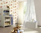 Rasch Kids World 2, vlies anyagú, fehér, barna, beige színű, felhős, repülős, Gyerek tapéta