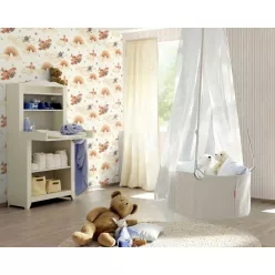   Rasch Kids World 2, vlies anyagú, fehér, barna, beige színű, felhős, repülős, Gyerek tapéta
