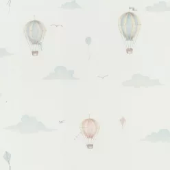   Rasch Kids World 2, vlies anyagú, fehér, kék, sárga színű, légballonos, Gyerek tapéta