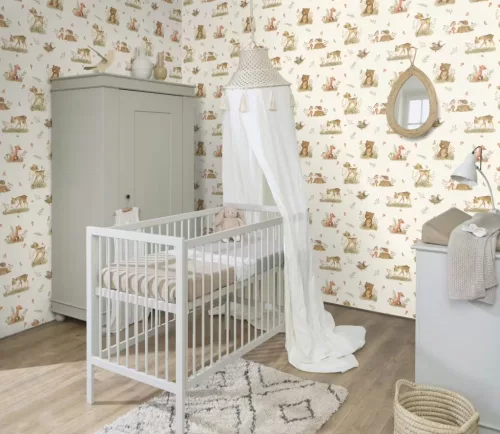 Rasch Kids World 2, vlies anyagú, fehér, zöld, barna színű, állatos, Gyerek tapéta