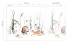 Rasch Kids World 2, vlies anyagú, fehér, szürke, barna színű, állatos, fás, Gyerek poszter