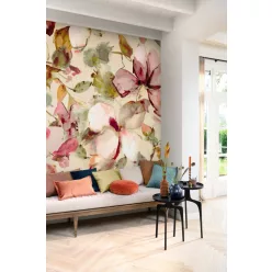   Rasch Florentine IV vlies anyagú, beige, zöld, rózsaszín, narancssárga színű, virágos, Modern poszter