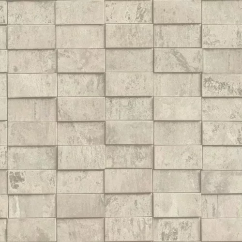 Rasch Factory 6, vlies, vinyl anyagú, beige, szürke, gyöngyház színű, 3d, geometriai, Indusztriális tapéta