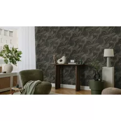   Rasch Factory 6, vlies, vinyl anyagú, fekete, szürke, arany színű, márványos, Indusztriális tapéta