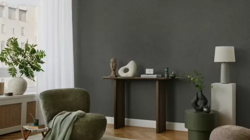Rasch Factory 6, vlies, vinyl anyagú, fekete színű, betonhatású, Indusztriális tapéta