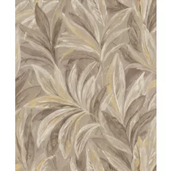   Rasch  Allegretto vlies, vinyl anyagú, barna, beige, sárga színű, leveles, Modern tapéta