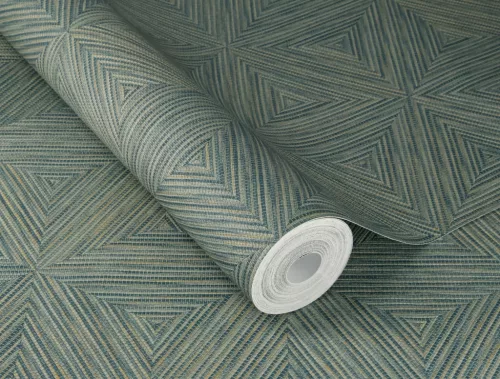 Rasch Rasch Back to Nature vinyl, vlies anyagú, türkiz, barna  színű, geometriai, Modern tapéta
