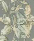 Rasch Rasch Back to Nature vinyl, vlies anyagú, szürke, zöld, barna színű, leveles, struktúrált, Modern tapéta