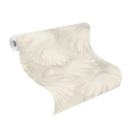 Rasch  Incanto vlies, vinyl anyagú, fehér, szürke, beige színű, leveles, Modern tapéta