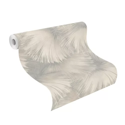 Rasch  Incanto vlies, vinyl anyagú, beige, szürke színű, leveles, Modern tapéta