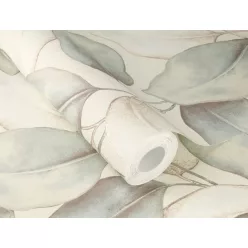   Rasch  Incanto vlies, vinyl anyagú, fehér, türkiz, beige színű, leveles, Modern tapéta