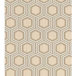   Rasch  Allegretto vlies, vinyl anyagú, beige, fekete, szürke színű, geometriai, famintás, Modern tapéta