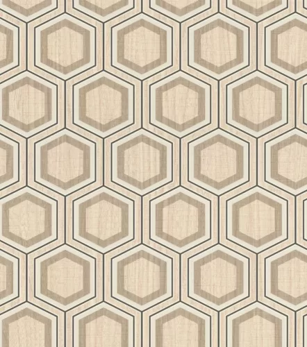 Rasch  Allegretto vlies, vinyl anyagú, beige, fekete, szürke színű, geometriai, famintás, Modern tapéta