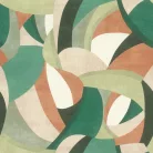 Rasch  Allegretto vlies, vinyl anyagú, fehér, zöld, beige, terrakotta színű, geometriai, Modern tapéta