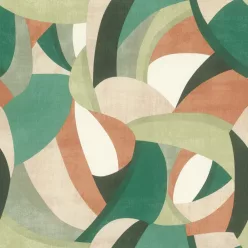   Rasch  Allegretto vlies, vinyl anyagú, fehér, zöld, beige, terrakotta színű, geometriai, Modern tapéta