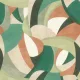 Rasch  Allegretto vlies, vinyl anyagú, fehér, zöld, beige, terrakotta színű, geometriai, Modern tapéta
