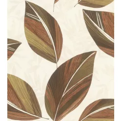   Rasch  Allegretto vlies, vinyl anyagú, beige, barna, zöld színű, leveles, Modern tapéta