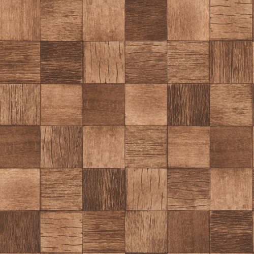 Rasch  Allegretto vlies, vinyl anyagú, barna színű, kockás, famintás, Modern tapéta