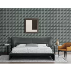   Design ID Santa Fe vlies, vinyl anyagú, szürke, beige, kék, fémes színű, geometriai, Modern tapéta