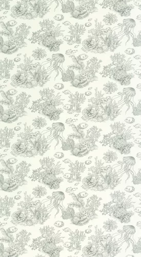Casadeco Seaside vlies, vinyl anyagú, fekete, fehér színű, tenger, halas, Modern tapéta