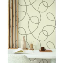   Casadeco Seaside vlies, vinyl anyagú, beige, szürke színű, hurkolt, Modern tapéta