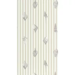   Casadeco Seaside vlies, vinyl anyagú, fehér, beige színű, csíkos, kagyló, Modern tapéta