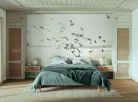 Casadeco Seaside vlies anyagú, fehér, barna színű, madaras , Modern poszter