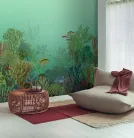 Casadeco Seaside vlies anyagú, barna, zöld, kék színű, tenger, halas, Modern poszter