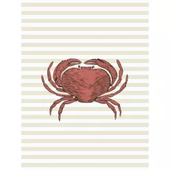   Casadeco Seaside vlies, vinyl anyagú, beige, fehér, piros színű, tenger, csíkos, Modern poszter
