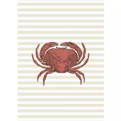  Casadeco Seaside vlies, vinyl anyagú, beige, fehér, piros színű, tenger, csíkos, Modern poszter