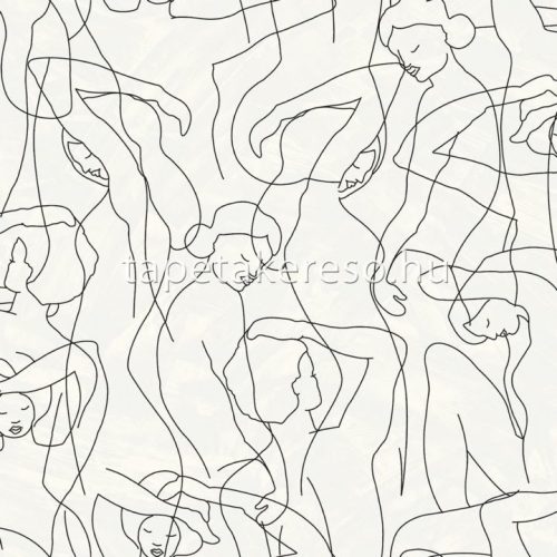 Decoprint Soleado vlies, vinyl anyagú törtfehér, fekete színű rajz, ember modern tapéta