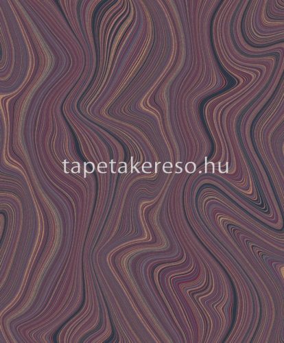 Decoprint Soleado vlies, vinyl anyagú kék, lila, bronz, barna színű vonalas, hullámos modern tapéta