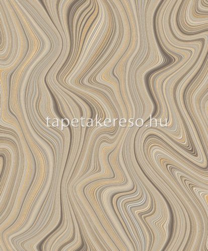 Decoprint Soleado vlies, vinyl anyagú barna, beige, szürke, fehér színű vonalas, hullámos modern tapéta
