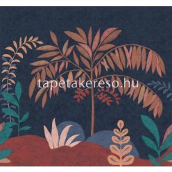   Decoprint Soleado vlies, vinyl anyagú kék, barna, barack, bordó, zöld, narancssárga színű fás modern poszter