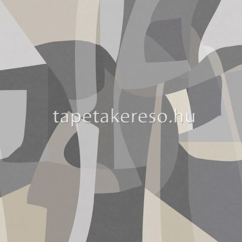 Decoprint Soleado vlies, vinyl anyagú szürke, beige, fekete, barna színű absztrakt, geometriai modern poszter