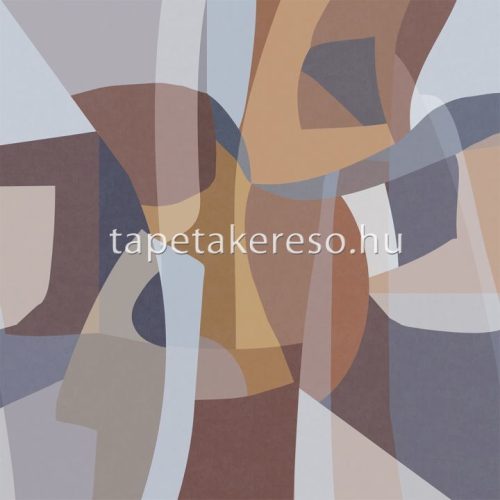 Decoprint Soleado vlies, vinyl anyagú barna, lila, kék színű absztrakt, geometriai modern poszter