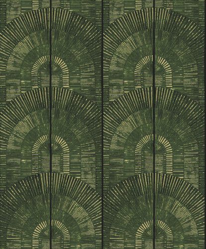 Khroma Spirit of Nature vlies anyagú, zöld, sárga színű, geometriai, vonalas, Modern tapéta