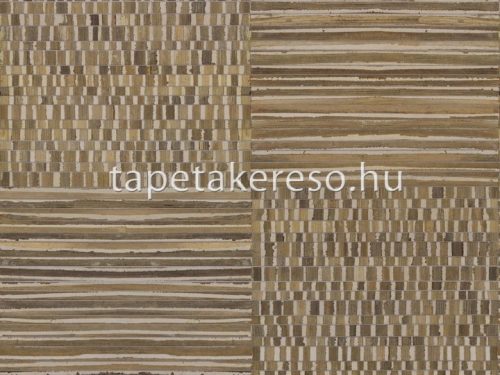 Omexco Seraya növényi szálak anyagú barna, beige, arany színű kockás, vonalas natural tapéta