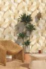 Caselio Symphony, vinyl, vlies anyagú, beige, barna, sárga színű, geometriai, Modern tapéta