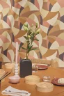Caselio Symphony, vinyl, vlies anyagú, beige, barna, szürke, mályva színű, geometriai, Modern tapéta