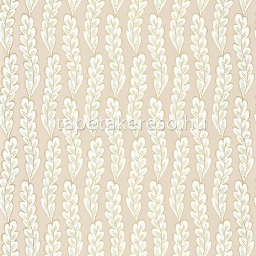 Caselio Sea You Soon vlies, vinyl anyagú fehér, beige, arany színű leveles modern tapéta
