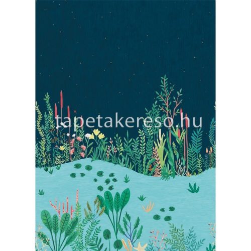 Caselio Sea You Soon vlies, vinyl anyagú kék, zöld, sárga, barack színű növényes modern poszter