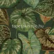 Decoprint Tahiti vlies, vinyl anyagú zöld, narancssárga, barna színű leveles, szövethatású modern, natural tapéta