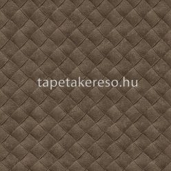   Decoprint Tahiti vlies, vinyl anyagú barna színű tűzött, geometriai, bőrhatású modern, natural tapéta