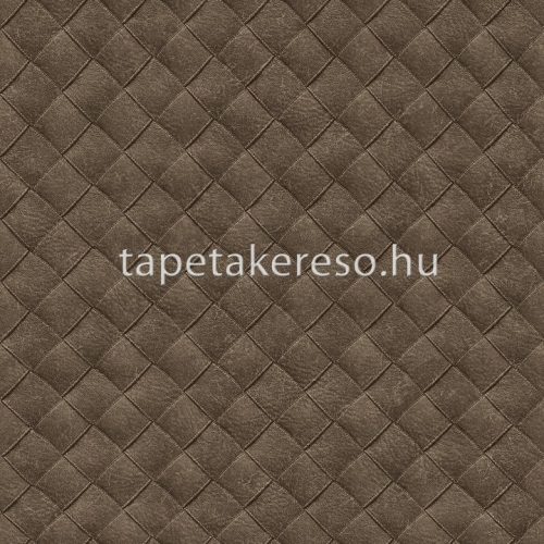 Decoprint Tahiti vlies, vinyl anyagú barna színű tűzött, geometriai, bőrhatású modern, natural tapéta