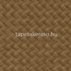   Decoprint Tahiti vlies, vinyl anyagú barna színű tűzött, geometriai, bőrhatású modern, natural tapéta