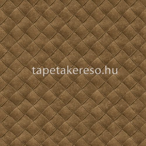 Decoprint Tahiti vlies, vinyl anyagú barna színű tűzött, geometriai, bőrhatású modern, natural tapéta