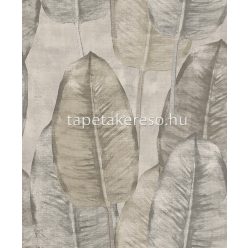   Decoprint Tahiti vlies, vinyl anyagú beige, szürke színű leveles, szövethatású modern, natural tapéta